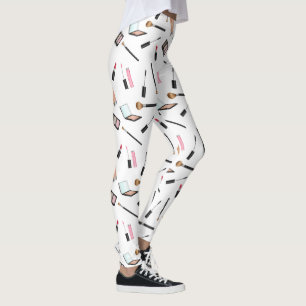 Leggings Patrón de cosméticos de maquillaje sobre fondo bla