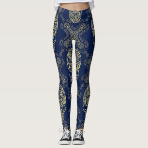 Leggings Patrón de cráneo de Boho multicolor.