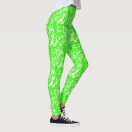 Leggings Patrón De Crayón Verde Lime