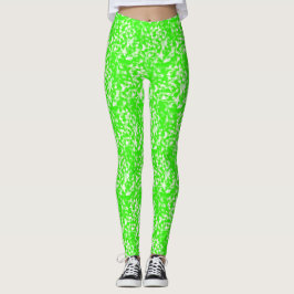 Leggings Patrón De Crayón Verde Lime