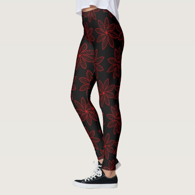 Leggings Patrón de Crimson en negro (Izquierda)