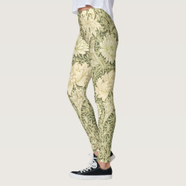 Leggings Patrón de crisantemo floral (por William Morris)