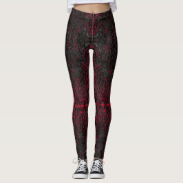 Leggings Patrón de cruces góticas de la ruby Red Romantic W