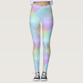 Leggings Patrón de cuadrados Pastel