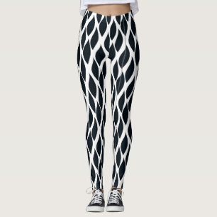 Leggings Patrón de cuadrícula negra