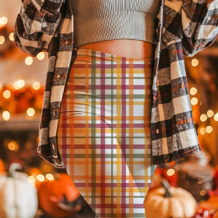 Leggings Patrón de Cuadro de Otoño Acogedor
