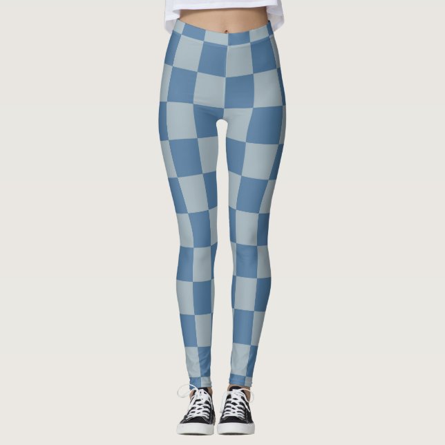 Leggings Patrón de cuadros azules (Anverso)