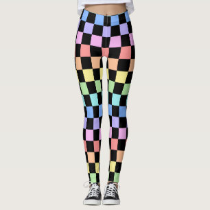 Leggings Patrón de cuadros de arcoíris