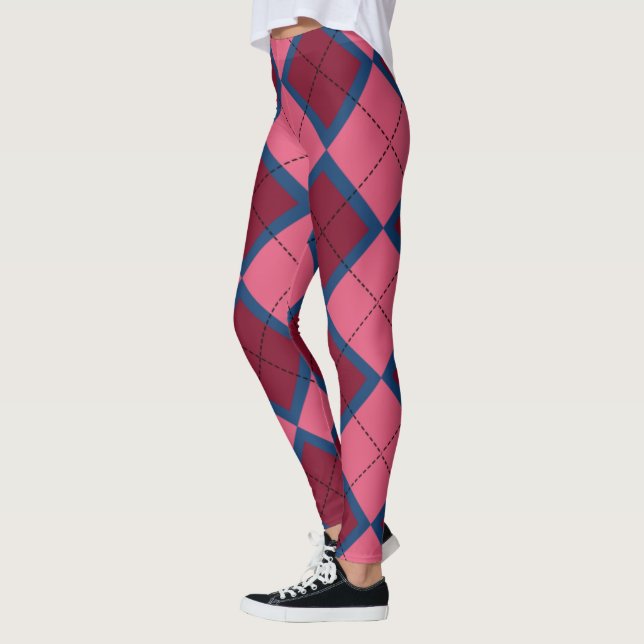 Leggings Patrón de Cuadros Rojo y Azul (Izquierda)