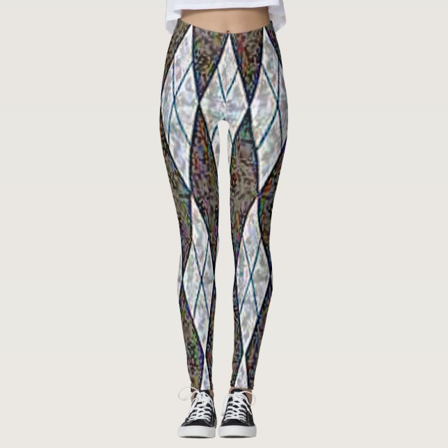 Leggings patrón de cuadros rómbicos (Anverso)