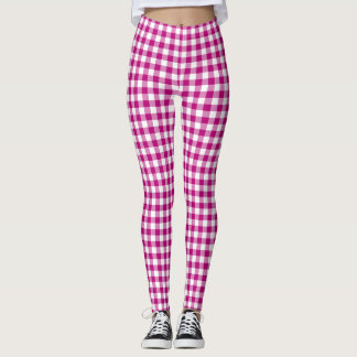Leggings Patrón de cuadros rosa gingham