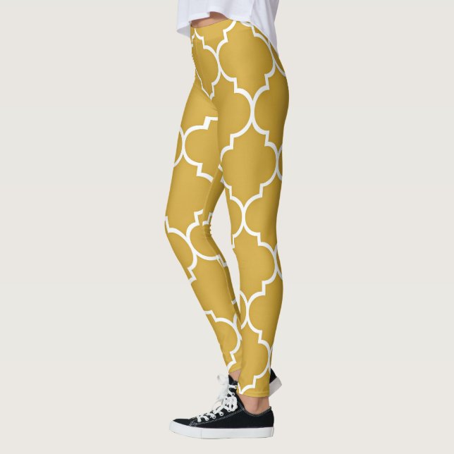 Leggings Patrón de cuatro hojas dorado (Izquierda)