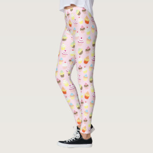 LEGGINGS PATRÓN DE CUPCAKES ROSA