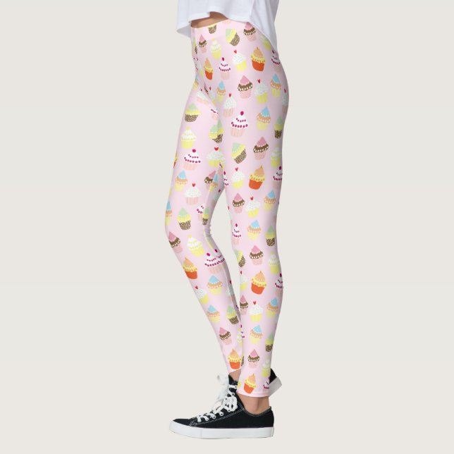 LEGGINGS PATRÓN DE CUPCAKES ROSA (Izquierda)