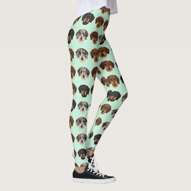 Leggings Patrón de Dachshund Amante de Perros Lindos (Derecha)