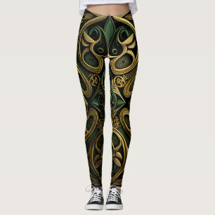 Leggings Patrón de Decoración de Plantas Ornamentales de Br
