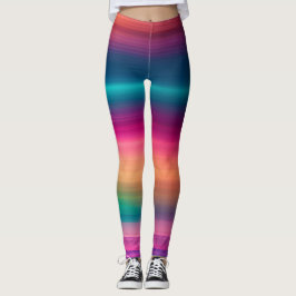 Leggings Patrón de degradado de línea de textura arcoiris