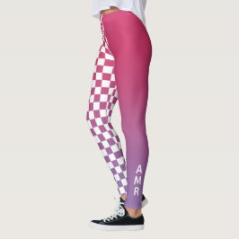 Leggings Patrón de degradado de rosado a morado monograma c