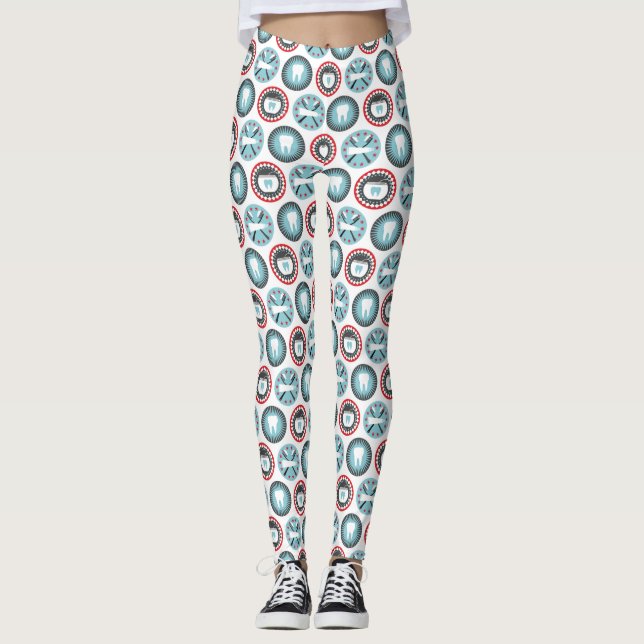 Leggings Patrón de dentistía audaz - Higienista dental dent (Anverso)