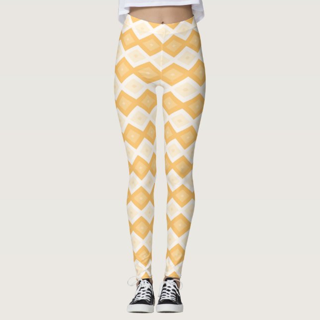 Leggings Patrón de diamante amarillo (Anverso)
