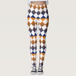 Leggings Patrón de diamante de cuadros coloridos