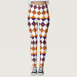 Leggings Patrón de diamante de cuadros coloridos