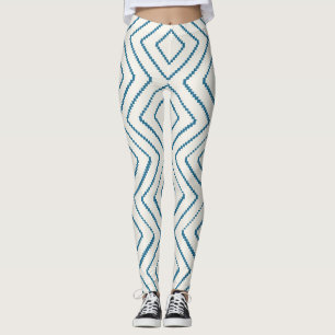 Leggings Patrón de diamante geométrico Diseño azul naumátic