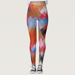 Leggings Patrón de diamante geométrico moderno colorido #11