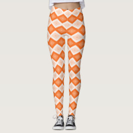 Leggings patrón de diamante naranja