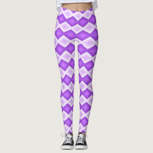 Leggings Patrón de diamante púrpura brillante