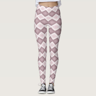 Leggings patrón de diamante rosa de cuarzo Rosa