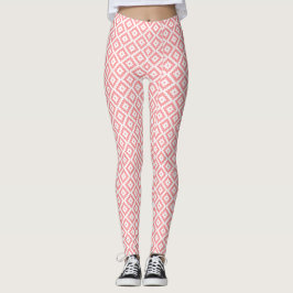 Leggings Patrón de diamante rosa elegante