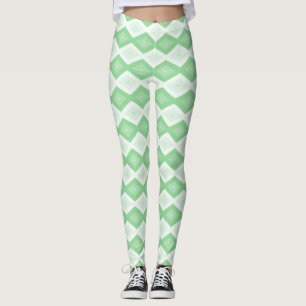 Leggings Patrón de diamante verde de Apple