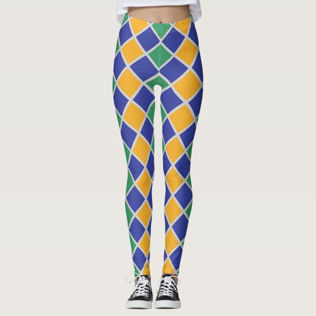 Leggings Patrón de diamantes #82 (Anverso)