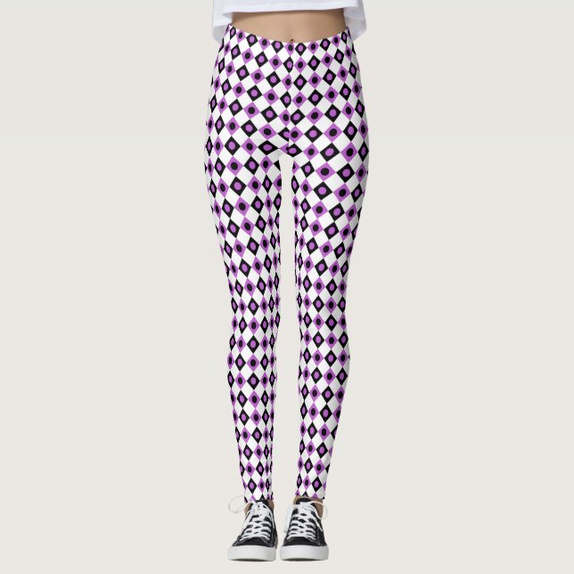Leggings Patrón de diamantes #92-1 (Anverso)
