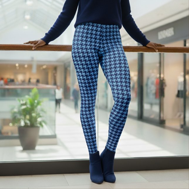 Leggings Patrón de Diente de Perro Azul (Subido por el creador)