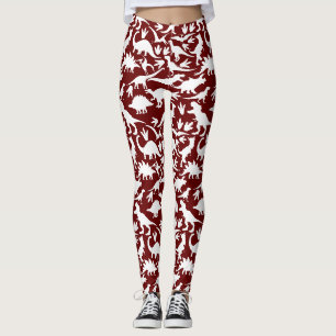 Leggings Patrón de dinosaurios 01 w. DRed BG