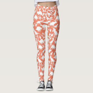 Leggings Patrón de dinosaurios 01 w. Naranja BG