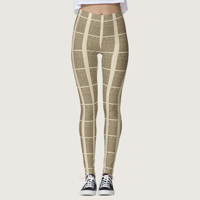 Leggings Patrón de diseño lineal de color (Anverso)