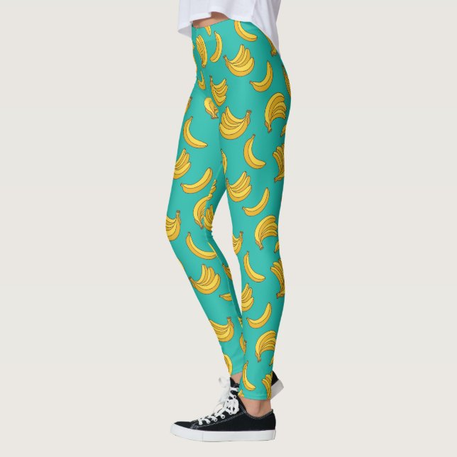 Leggings Patrón de diversión de la fruta de la banana (Izquierda)