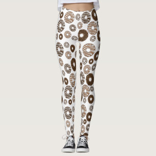 Leggings Patrón de donut, donuts de chocolate, donuts de ca