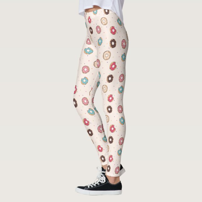 Leggings Patrón de donut dulce de azúcar (Izquierda)