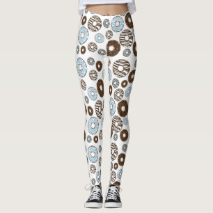 Leggings Patrón De Donuts, Donuts Azules, Donuts Marrones