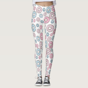 Leggings Patrón De Donuts, Donuts Rosados, Donuts Azules