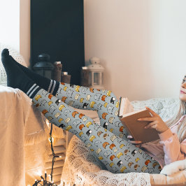 Leggings Patrón de doodle de cara de gato