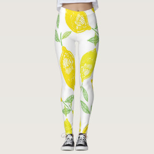 Leggings Patrón de Doodle de Fruta Tropical