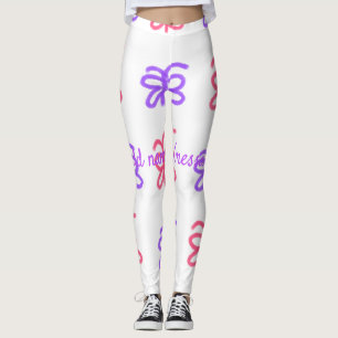 Leggings Patrón de doodle de mariposa rosa morado agregar t