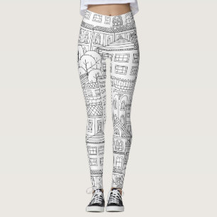 Leggings Patrón de Doodle Town