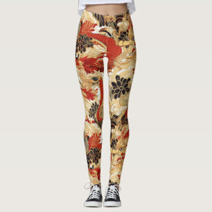 Leggings Patrón de dragón al estilo de los tatuajes japones