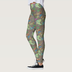 Leggings Patrón de dragón forestal encantado